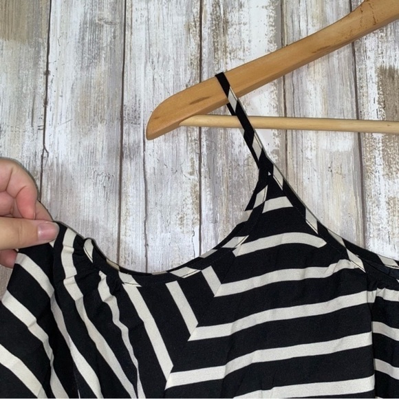 NWT French Connection Open Shoulder Striped Blouse - Picture 3 of 6